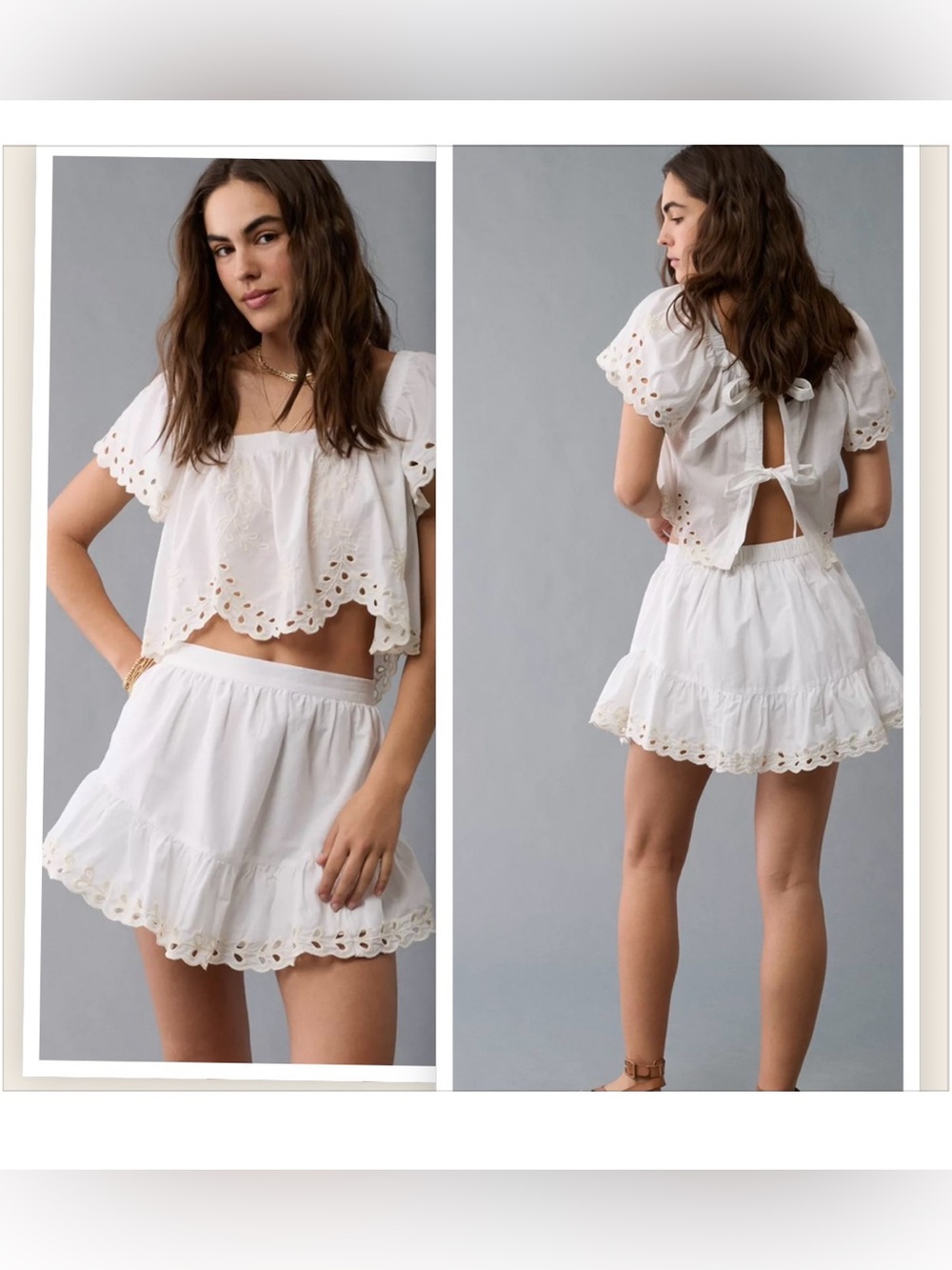 American Eagle Outfitters, White Eyelet A-Line Skirt, NWT, Size XL, Cute Summer